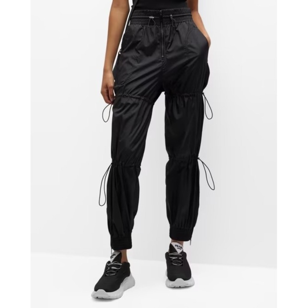 Herve By Herve Leger Black Cinched Jogger Pants Small Luxury Sporty Avant Garde